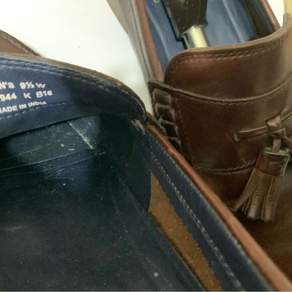 Cole Haan Maine Pinch Classic  Brown Leather Tassel Loafers Mens Size US 9.5 W - Picture 13 of 16